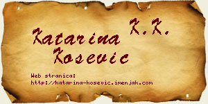 Katarina Košević vizit kartica